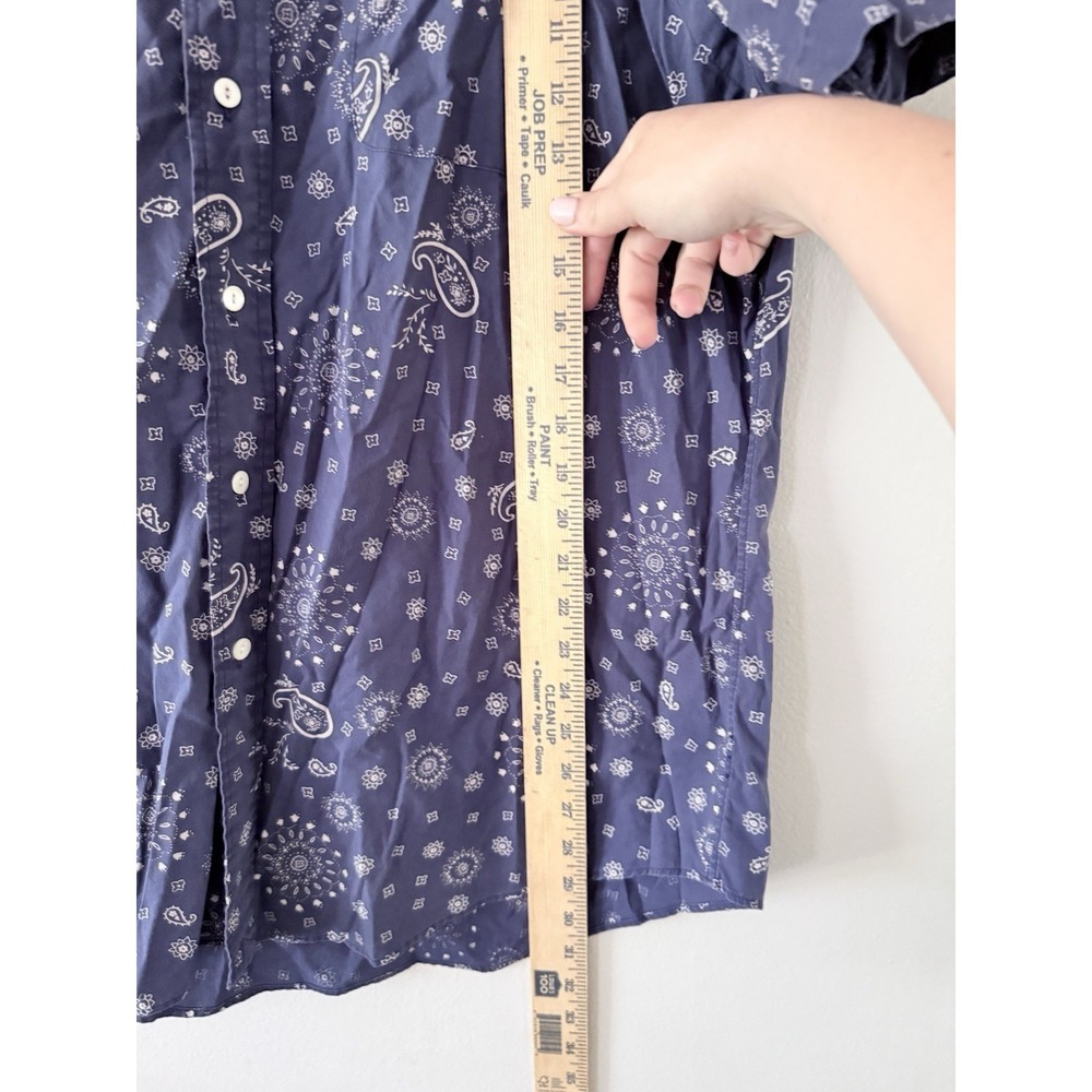 Ralph Lauren Button Up Shirt Men's XL Blue Paisley Custom Fit Button Down Retro - Picture 3 of 5